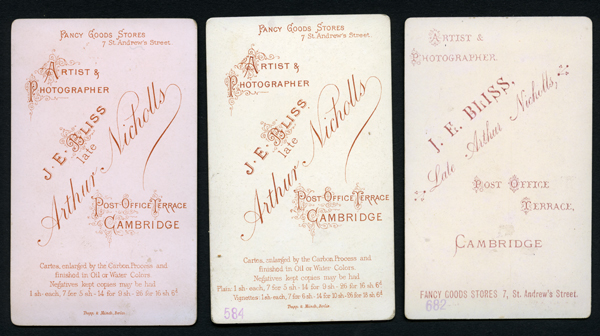 Three cdv backs JE Bliss