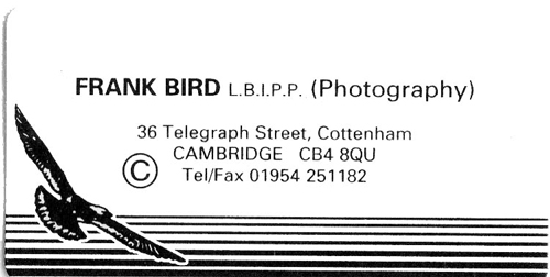 Frank Bird Photography label