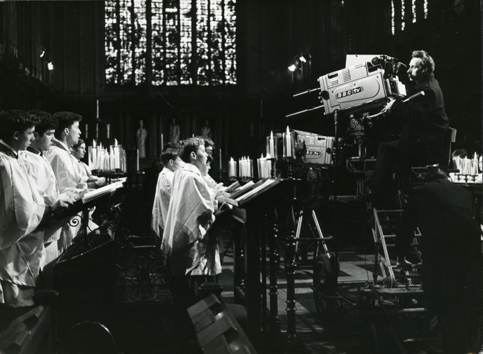 Stills from a concert of carols at Kings College
