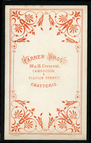 Reverse of Farren Bros carte de visite