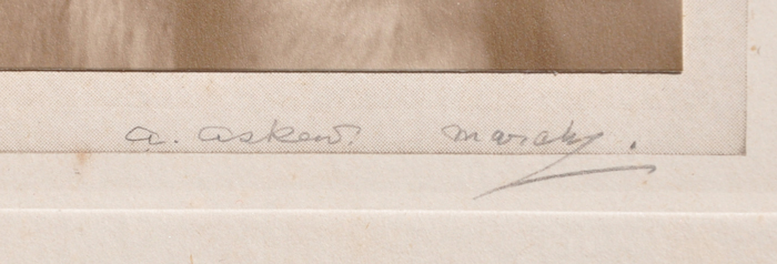 Signature from mount of an Alice Askew