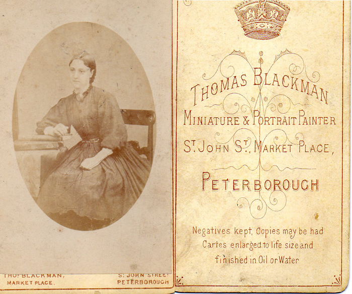 Carte de visite by Thomas Blackman.