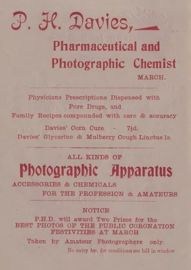 Advertisement for PH Davies, 1902