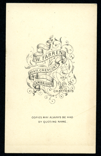Reverse of proctor and bulldog carte de visite