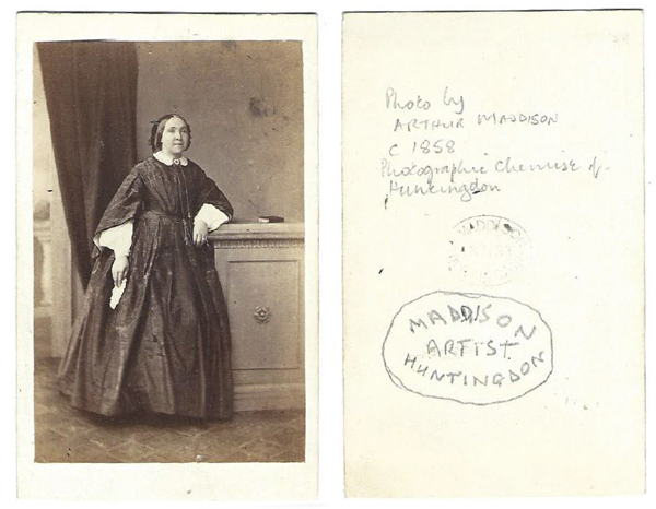 1850s carte de visite by Maddison with simple backstamp. Malcolm fletcher Collection