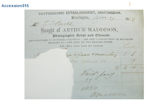 Old letterhead from Arthur Maddison's business