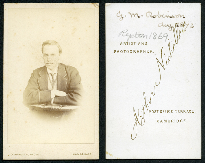 Arthur Nicholls cdv of 1972, subject Gilbert Mainwaring Robinson