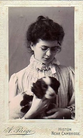 Portrait of girl wit dog by Alice Paige