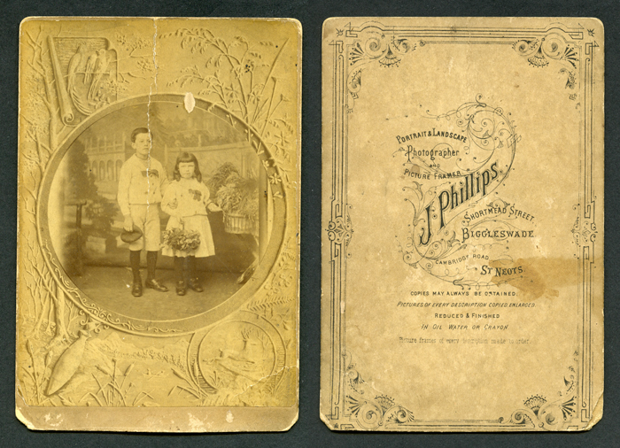 Cabinet photograph of two unknown children