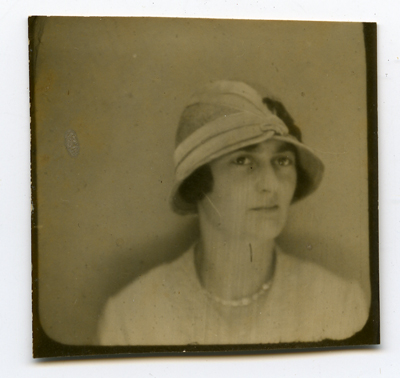 Early photobooth print from a Cambridgeshire family album