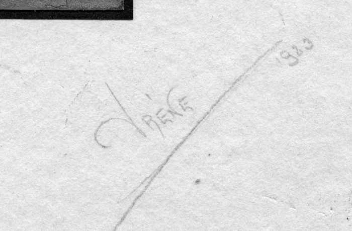 Detail of signature of Lucia Wehrle 1923