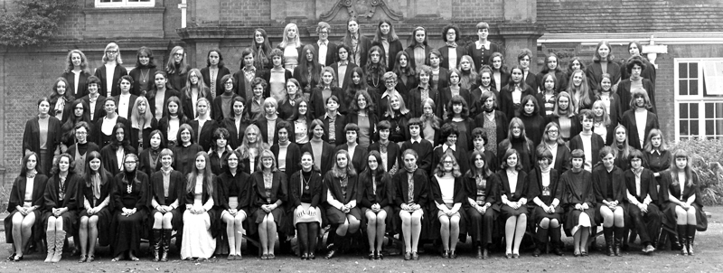 Matriculation photograph, Newnham College Cambridge, 1970, taken by Stan Robertson