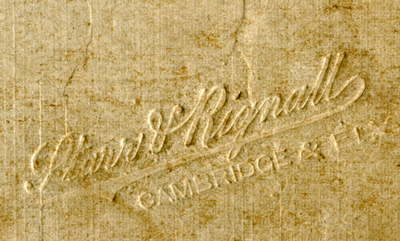 Detail of Starr and Rignall impressed mark on mount