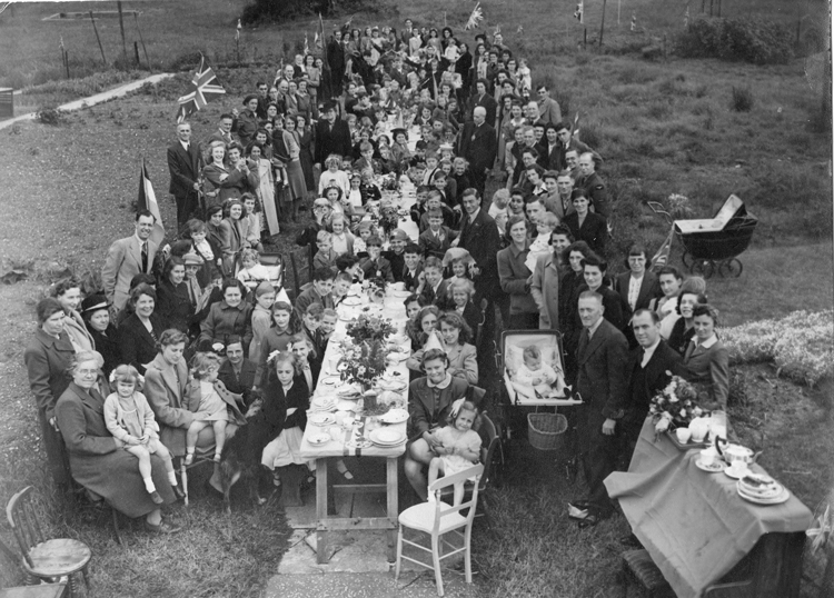Celebrations for VE or VJ day, Cambridge by Stearn's