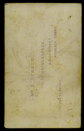 E.Steele carte de visite, 1860s, reverse in a 